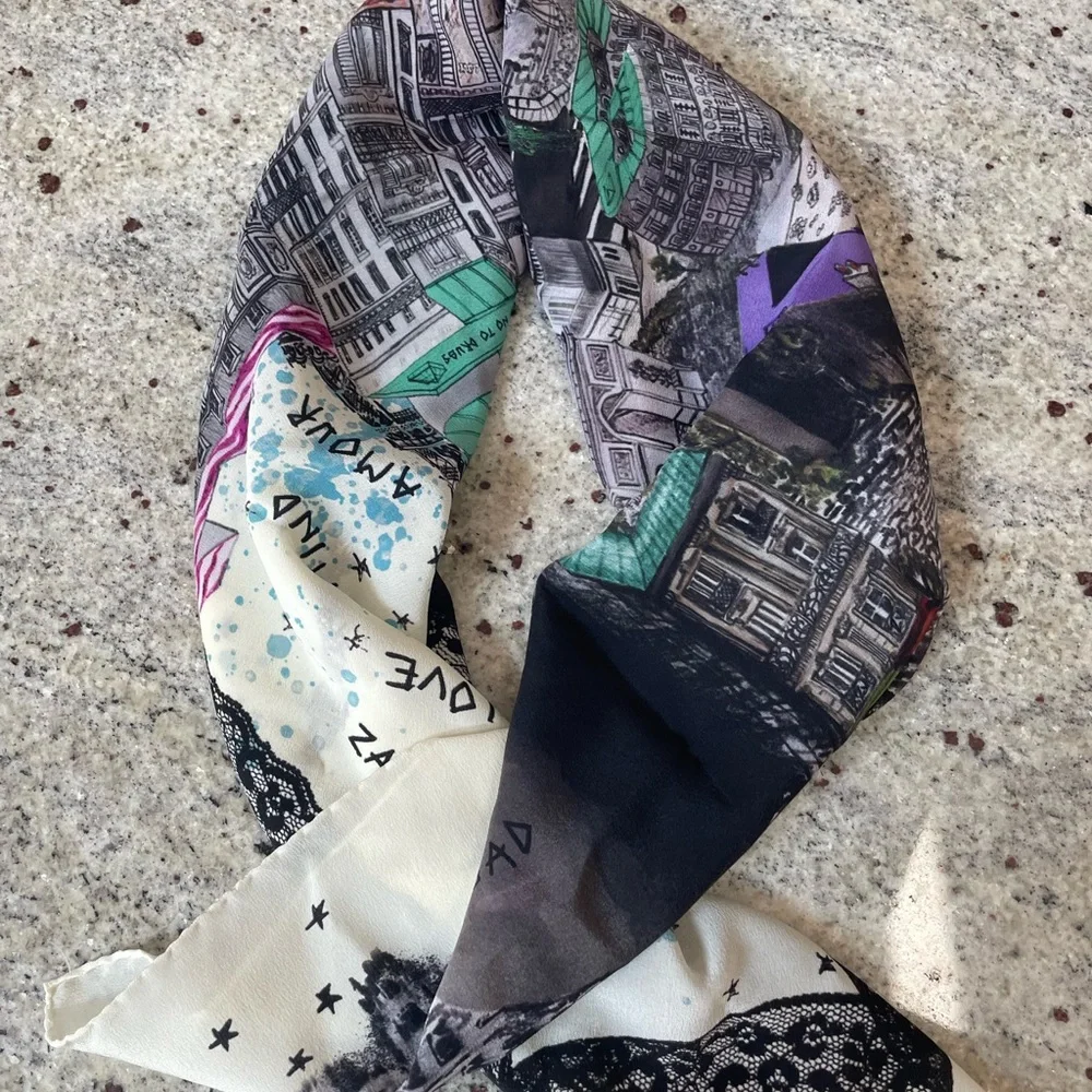 Blondie 85 Zadigcity Night Silk Scarf from Zadig& Voltaire - Picture 13 of 15